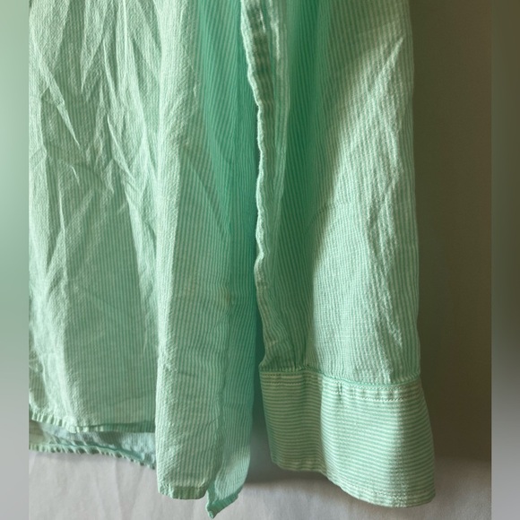 Patagonia Women’s Mint Green Long Sleeve Stripped Button Down Shirt Size Medium - Picture 5 of 7